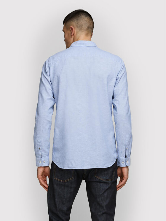 Camicia Summer 12163855 Blu Slim Fit