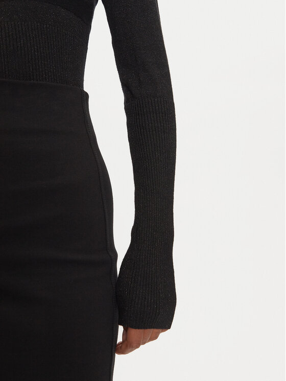 Morgan Morgan Krekls ar augstu apkakli 202-MENTOSA Melns Slim Fit