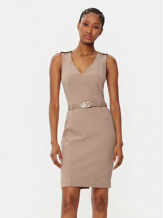 Marciano Guess Koktejlové šaty 5RGK10 6302A Béžová Bodycon Fit