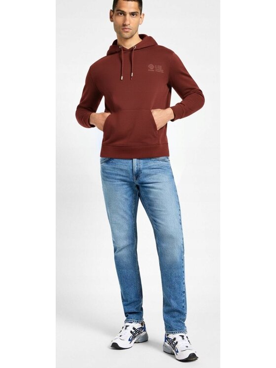 Lee Lee Bluza Seasonal Hoodie Brązowy Hoodie Fit