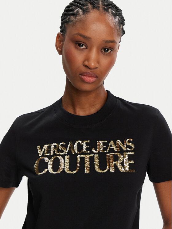 Versace Jeans Couture Versace Jeans Couture Tricou 78HAHE02 Negru Regular Fit