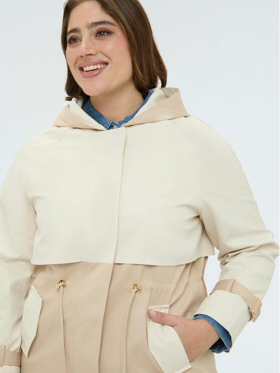 Fiorella Rubino Fiorella Rubino Płaszcz zimowy 0010T000360N002 Kremowy Slim Fit