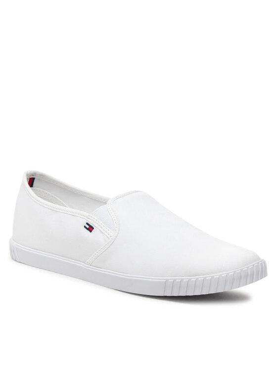 Tommy Hilfiger Tommy Hilfiger Tenisenes Canvas Slip-On Sneaker FW0FW07806 Balts