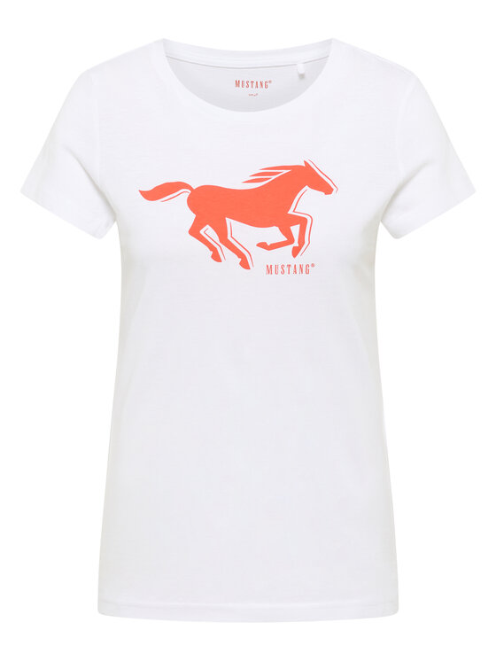 Mustang Mustang T-shirt Style Loa Bianco Regular Fit