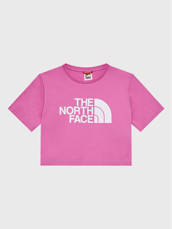 The North Face T-krekls Crop Easy NF0A83EU Rozā Regular Fit