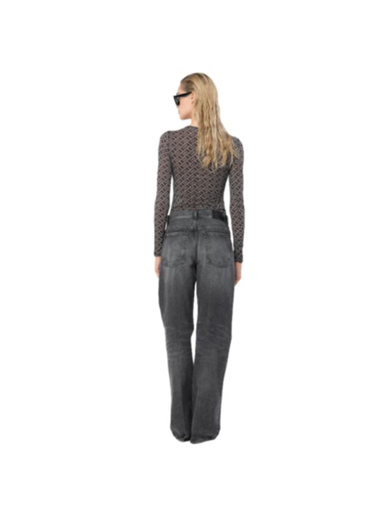 PINKO Pinko Halenka BLUZKA DAMSKA Z DŁUGIM RĘKAWEM Z LOGO Černá Slim Fit