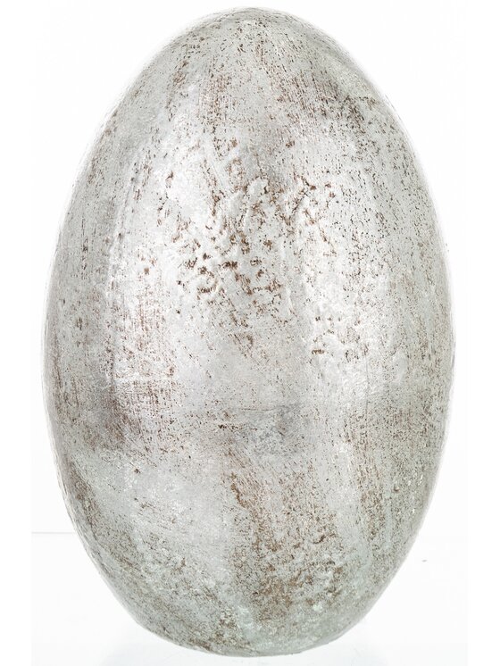 MIAhome MIAhome Figurka srebrne jajko z ceramiki 27,5x17 cm MONNI Srebrny