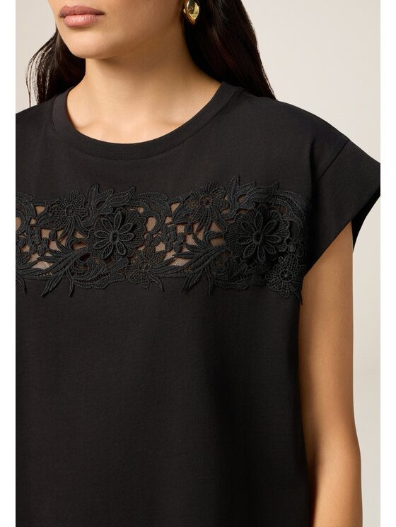 Oltre Oltre T-Shirt G402J004196N033 Czarny Regular Fit