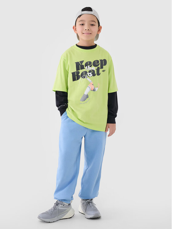 4F 4F T-Shirt 4FJASAW24TTSHM2596-72S Zielony Oversize
