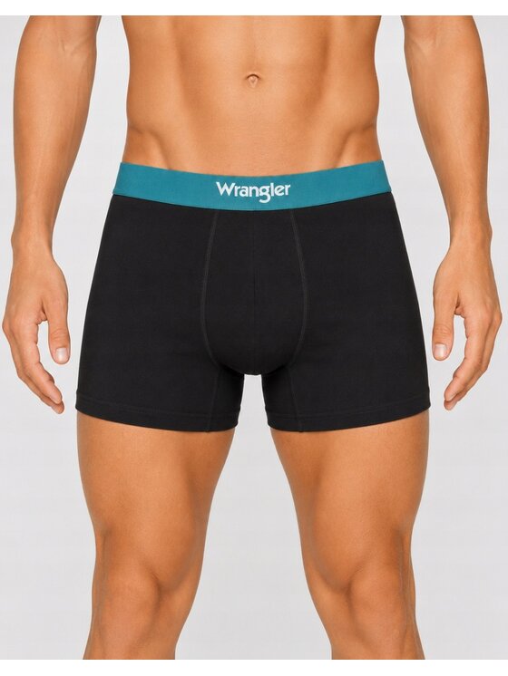 Wrangler Wrangler Bokserki Baldwin 3 Pack Cotton Elastane Trunks Czarny