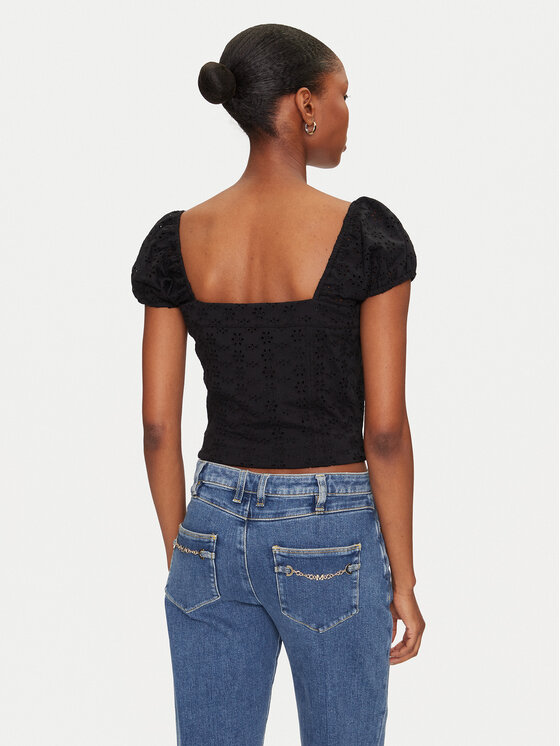 Guess Guess Bluză W5GP13 KCVA1 Negru Slim Fit