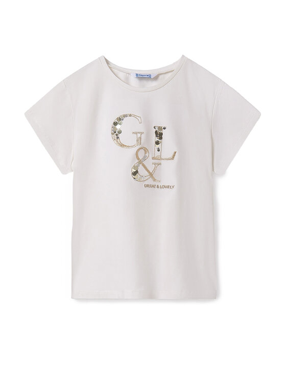 Mayoral T-Shirt 854 Écru Regular Fit