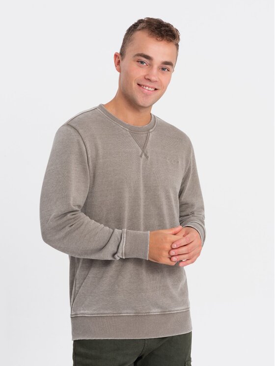 Ombre Ombre Mikina OM-SSDS-0131 Béžová Regular Fit