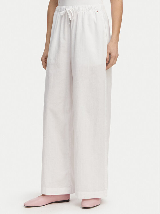 Tommy Hilfiger Tommy Hilfiger Pantaloni di tessuto UW0UW06431 Bianco