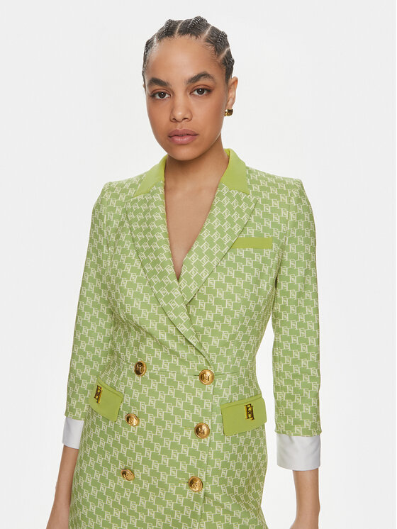 Elisabetta Franchi Elisabetta Franchi Коктейлна рокля AB-S10-41E2-V780 Зелен Regular Fit