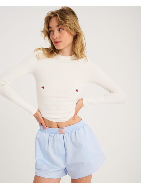 Le Songe Le Songe Longsleeve CHERRY Biały Basic Fit