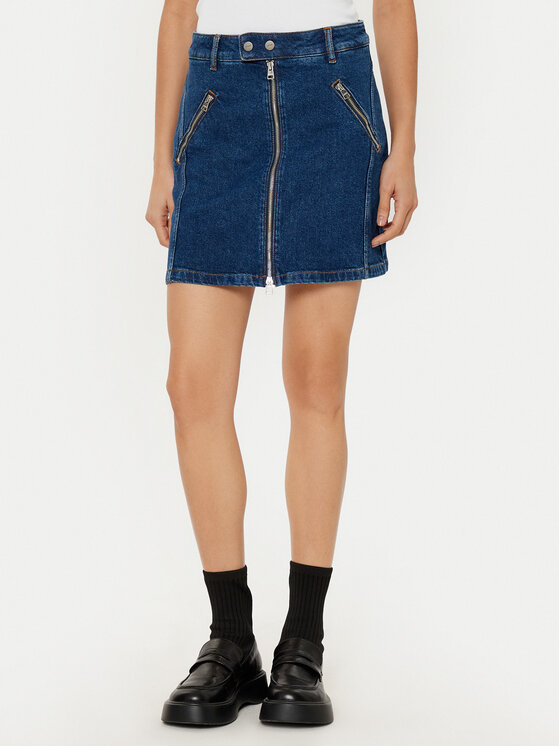 HUGO HUGO Fustă de blugi mini Gavade 50530320 Albastru Slim Fit