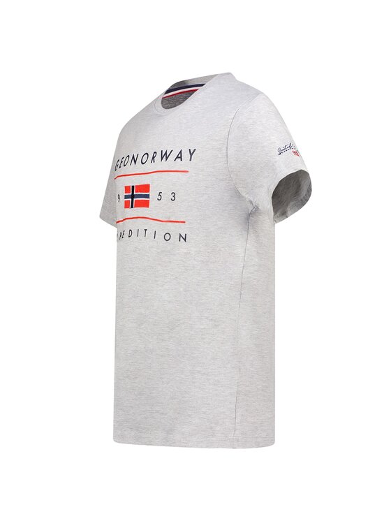 Geographical Norway Geographical Norway T-Shirt SY9738H/GN-Blended Grey Szary Regular Fit
