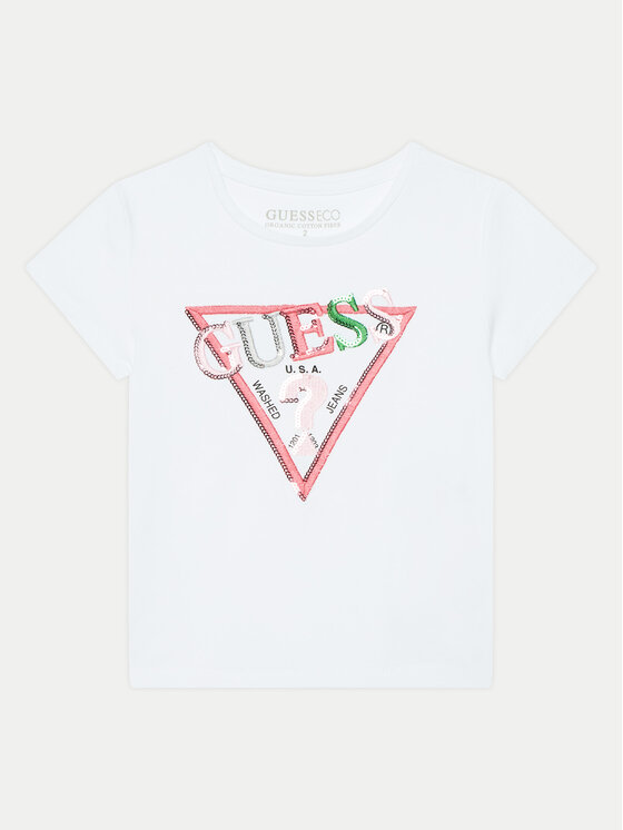 Guess Guess Tricou K5RI16 K6YW4 Alb Regular Fit
