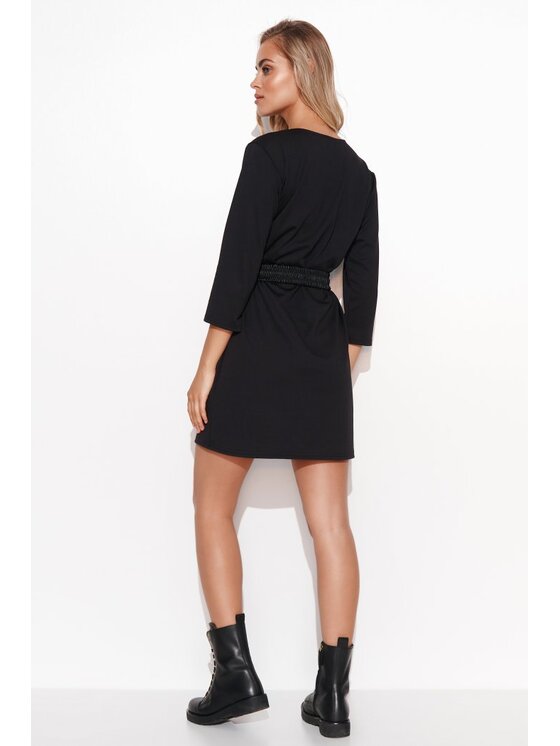 Makadamia Makadamia Sukienka koktajlowa M752 Czarny Shaped Fit