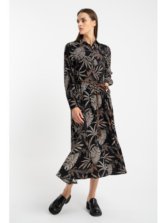 CLICK CLICK Každodenní šaty 60-6160 Černá Regular Fit