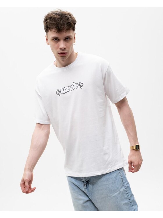 MyStars MyStars T-Shirt Koszulka Z Krótkim Rękawem Męska Biała MyStars Too Cool Miś L Biały Regular Fit