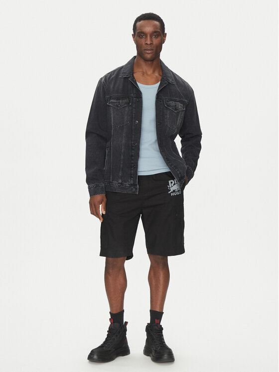 HUGO HUGO Szorty sportowe Garlio 50542795 Czarny Regular Fit