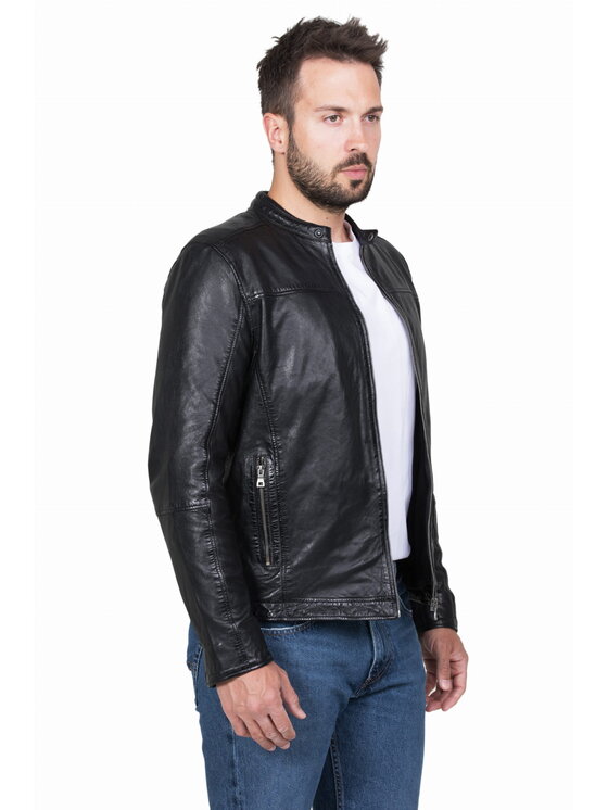 David Ryan David Ryan Kurtka skórzana BOSTON Czarny Regular Fit