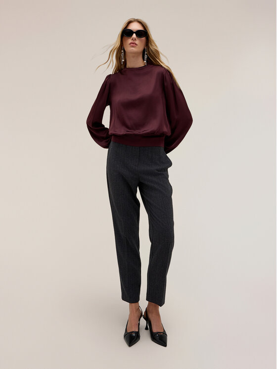 Motivi Motivi Bluzka 2150Q002064N036 Bordowy Regular Fit