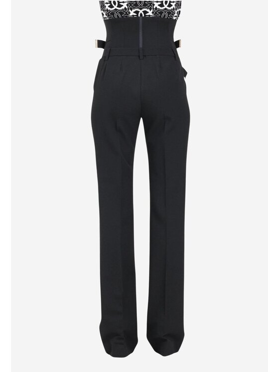 PINKO PINKO Bryczesy Pantaloni bustier con cinturini Czarny Slim Fit