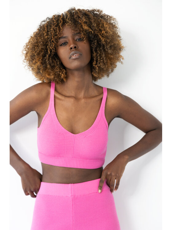 Fobya Fobya Top F2032 Różowy Basic Fit
