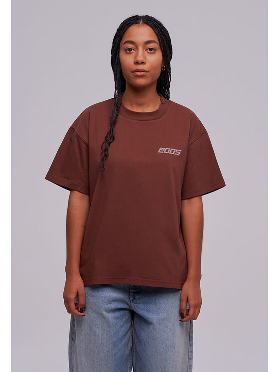 2005 2005 Tričko basic Hnedá Oversize