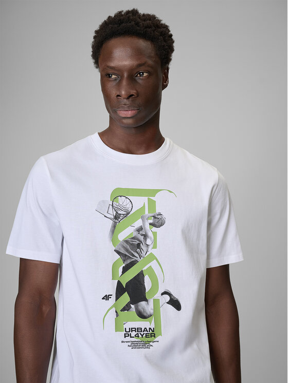 4F 4F T-Shirt FLUID EXPRESSIONS Biały Regular Fit