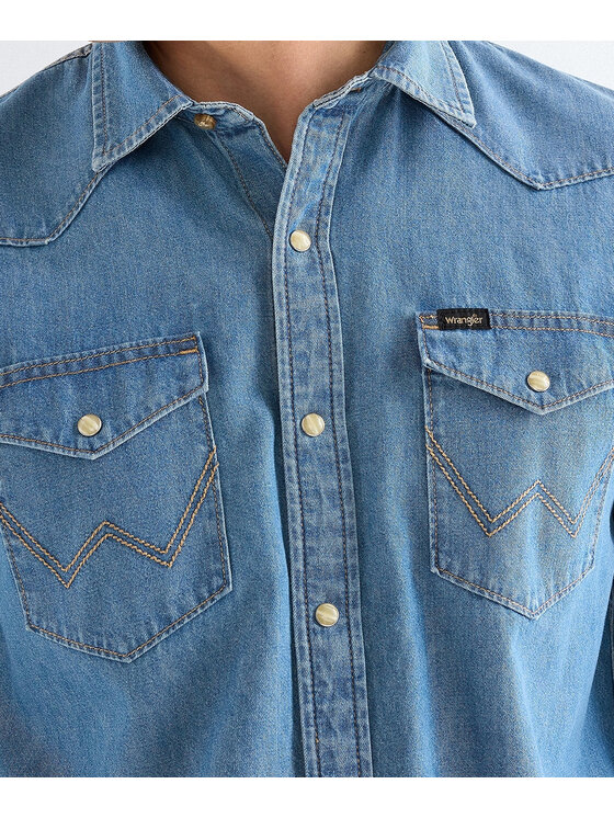 Wrangler Wrangler Koszula jeansowa 112378474 Niebieski Regular Fit