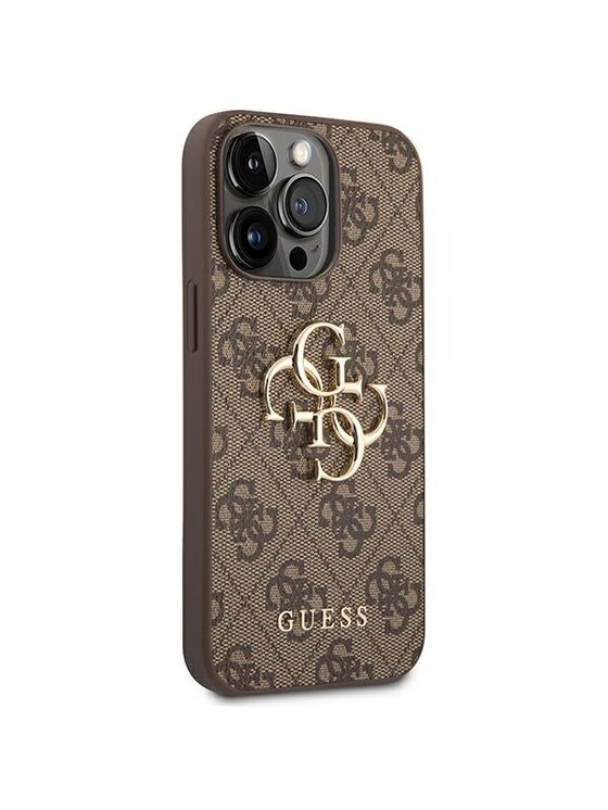 Guess Guess Etui na telefon 4G Big Metal Logo Brązowy