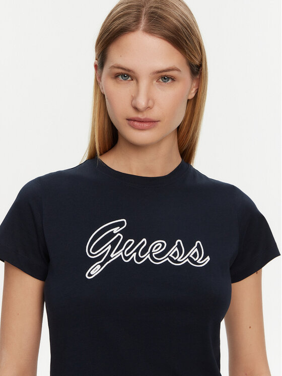Guess Guess Tričko V5GI02 K9RM1 Tmavomodrá Slim Fit