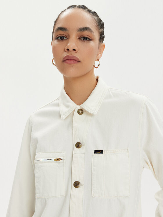 Lee Lee Sukienka jeansowa Unionall 112349527 Écru Regular Fit