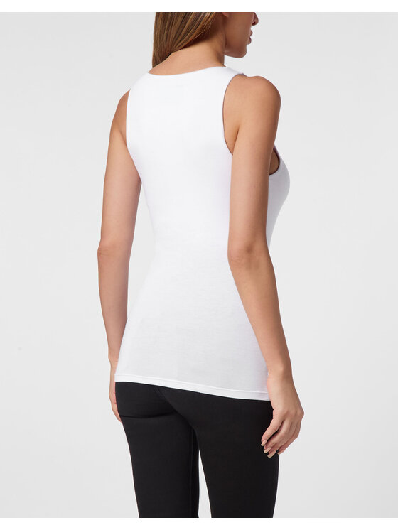 PHILIPP PLEIN PHILIPP PLEIN Tank top 20299 Bílá Skin Tight Fit