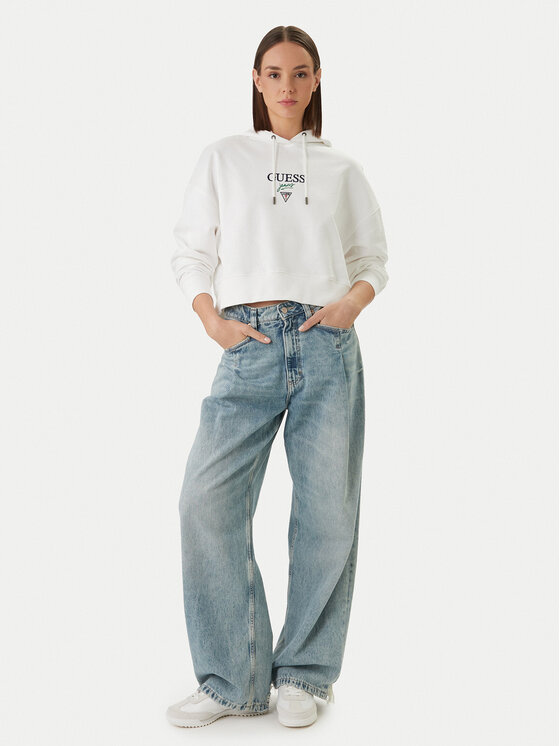 Guess Jeans Guess Jeans Felpa W6RQ00 K68I4 Bianco Relaxed Fit