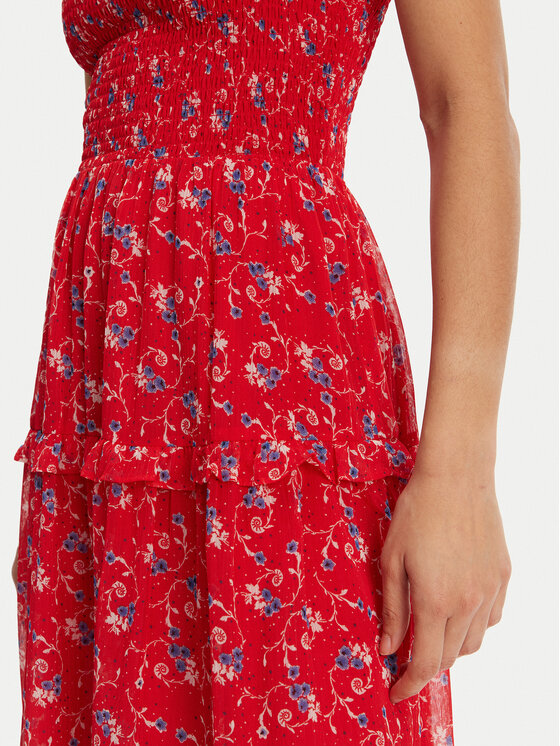 Tommy Jeans Tommy Jeans Rochie de vară DW0DW20339 Roșu Regular Fit