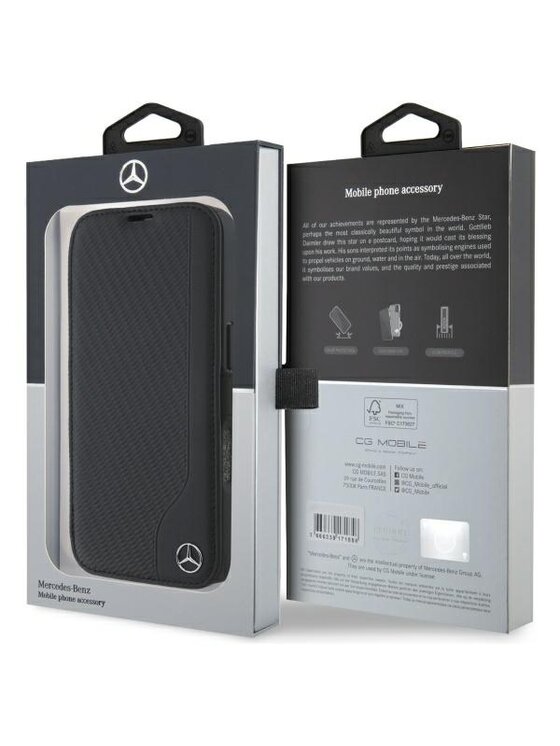 Mercedes-Benz Mercedes-Benz Etui na telefon Leather Wood Imitation Czarny