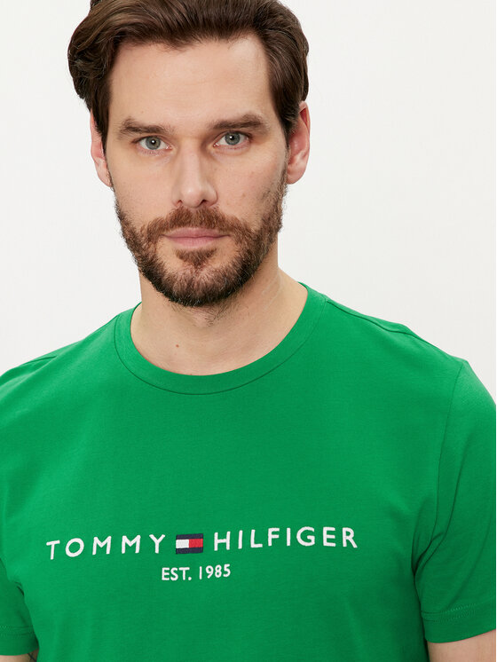 Tommy Hilfiger Tommy Hilfiger Tričko Logo MW0MW11797 Zelená Regular Fit