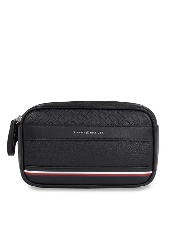 Tommy Hilfiger Kozmetični kovček Th Central Washbag Pu AM0AM11262 Črna