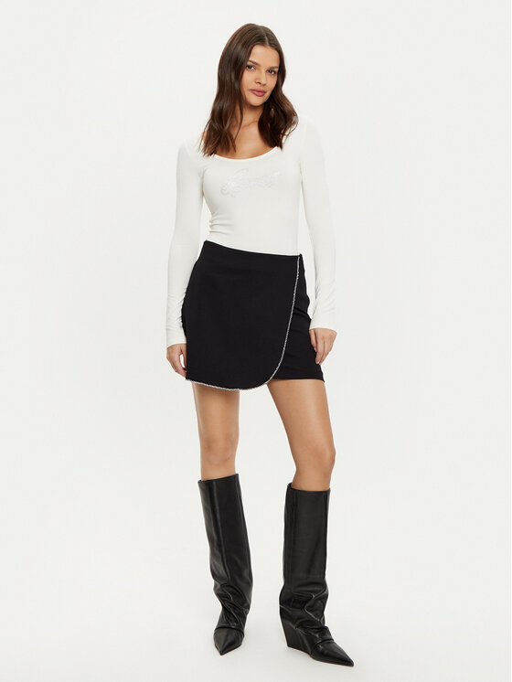 Guess Guess Glaustinukė W5RP00 K68D2 Écru Slim Fit