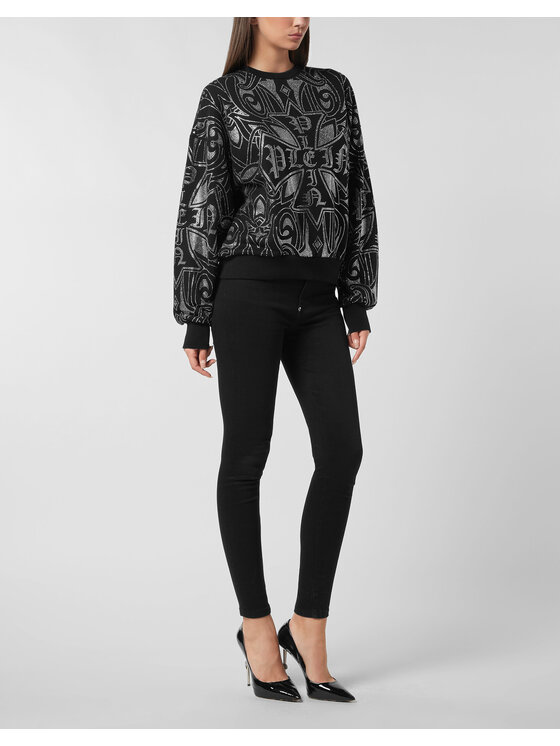 PHILIPP PLEIN PHILIPP PLEIN Bluza 26329 Czarny Regular Fit