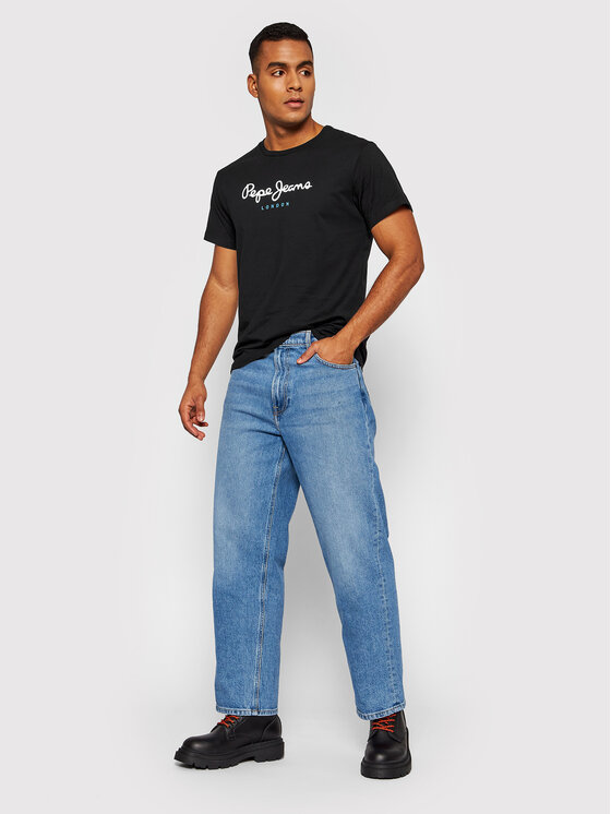 Pepe Jeans Pepe Jeans Marškinėliai Eggo PM508208 Juoda Regular Fit
