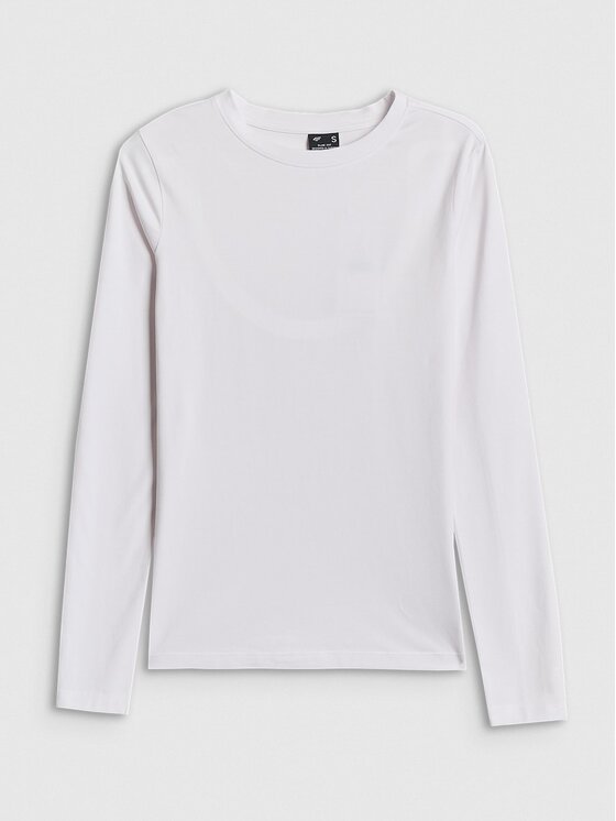 4F 4F Longsleeve 4FRSS26TLONF658-10S Biały Slim Fit