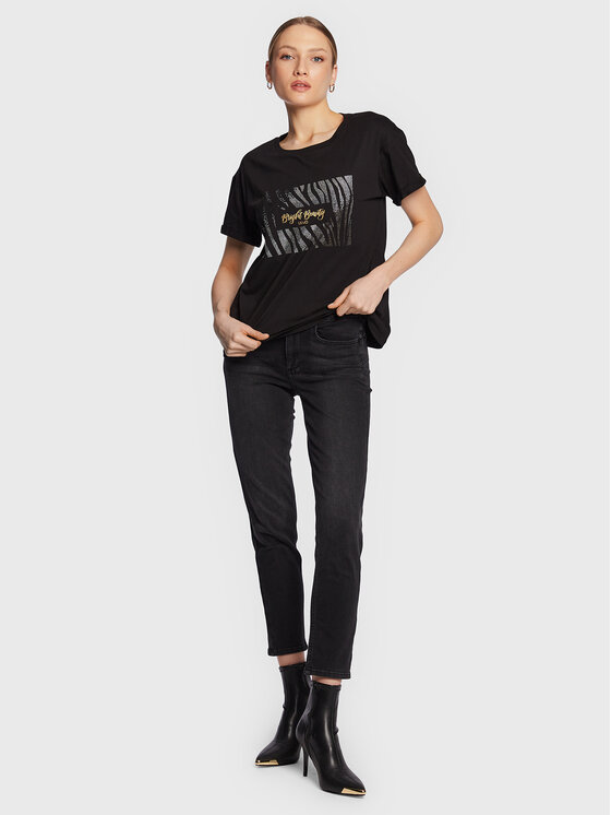 Liu Jo Liu Jo T-shirt WA3332 J6410 Crna Relaxed Fit
