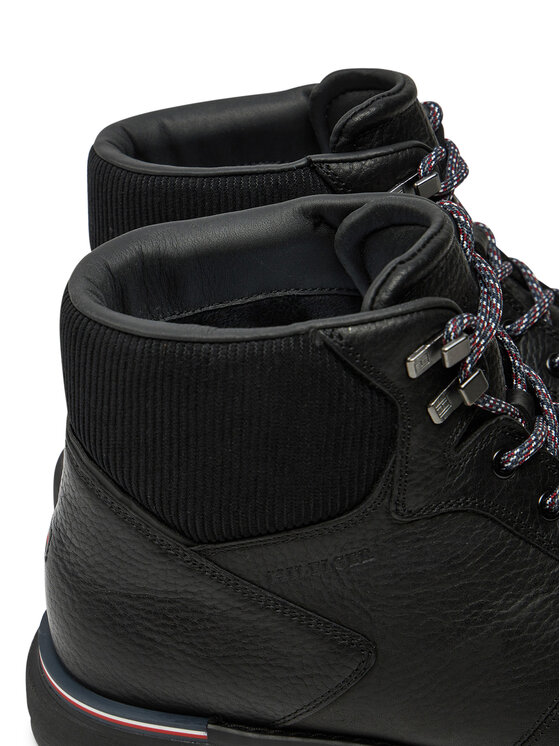 Tommy Hilfiger Tommy Hilfiger Gležnjarji Corporate Warm Outdoor Lth Boot FM0FM05148 Črna