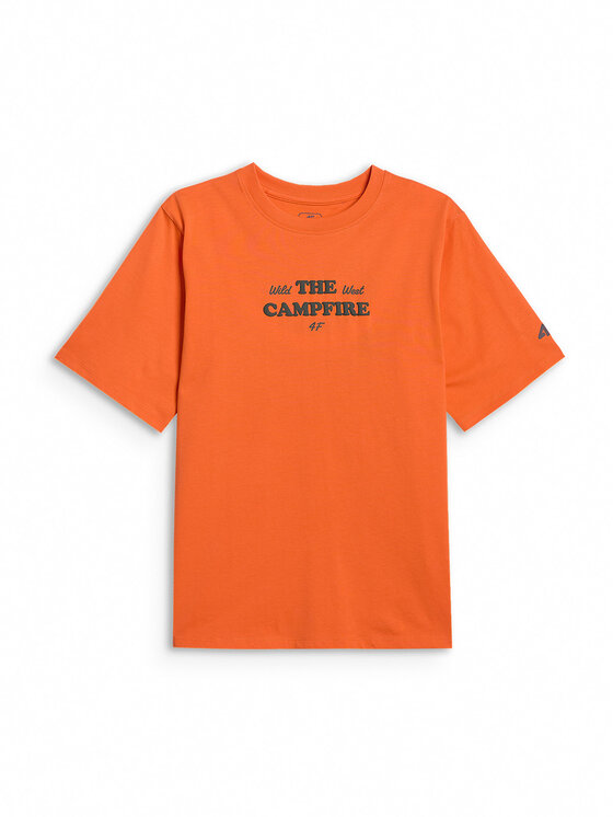 4F 4F T-Shirt HIKING TRIP Pomarańczowy Loose Fit